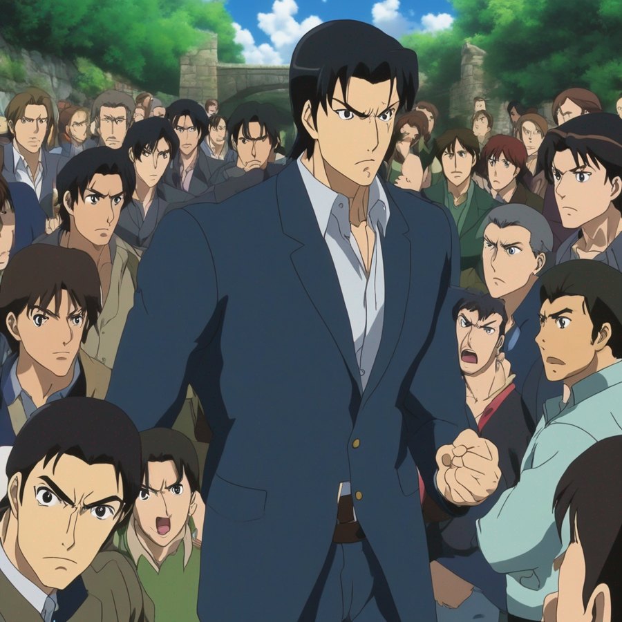 Crowd scene from a generated recap